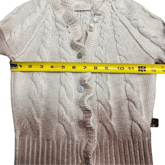 Shirt Passion Italia Virgin Wool Blend Ombre Cable Knit Cardigan XS Luxury EUC - Picture 6 of 8
